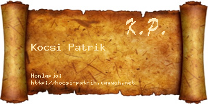 Kocsi Patrik névjegykártya